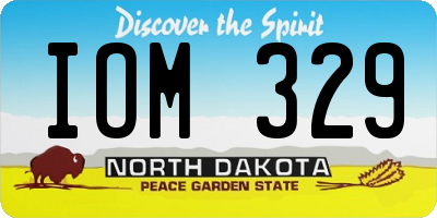 ND license plate IOM329