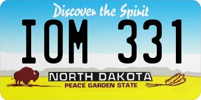 ND license plate IOM331