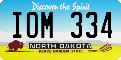 ND license plate IOM334