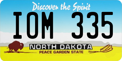 ND license plate IOM335