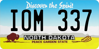 ND license plate IOM337