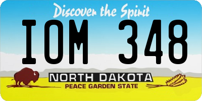 ND license plate IOM348