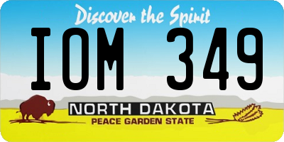 ND license plate IOM349