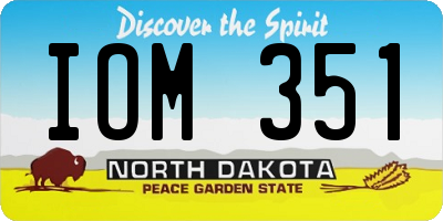 ND license plate IOM351