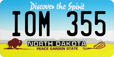 ND license plate IOM355