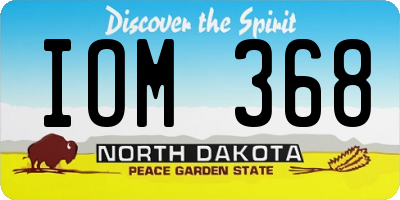 ND license plate IOM368