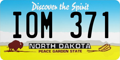 ND license plate IOM371