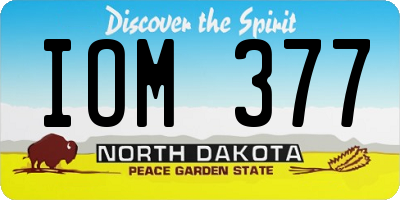 ND license plate IOM377