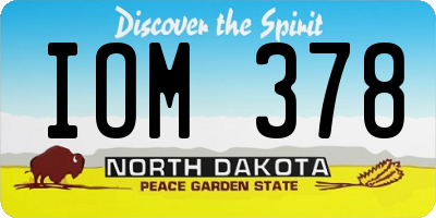 ND license plate IOM378