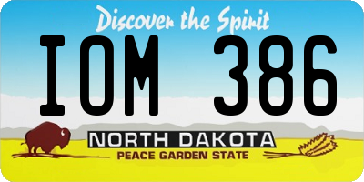 ND license plate IOM386