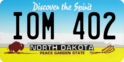 ND license plate IOM402