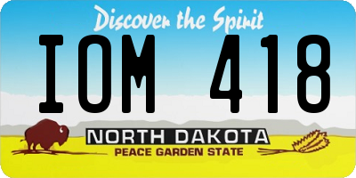 ND license plate IOM418