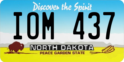 ND license plate IOM437