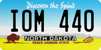 ND license plate IOM440