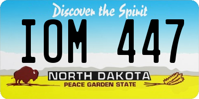 ND license plate IOM447