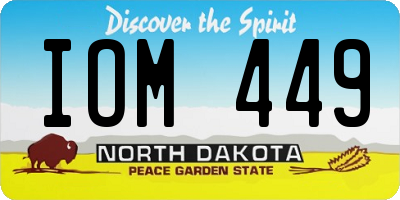 ND license plate IOM449