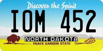 ND license plate IOM452