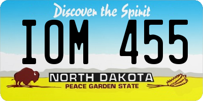 ND license plate IOM455