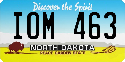 ND license plate IOM463