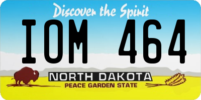 ND license plate IOM464