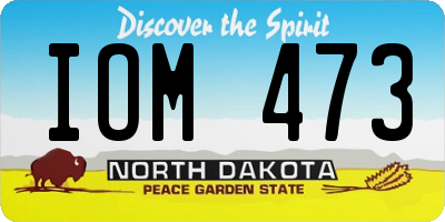 ND license plate IOM473