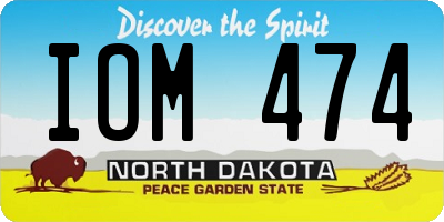 ND license plate IOM474