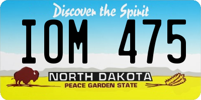 ND license plate IOM475
