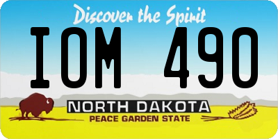 ND license plate IOM490