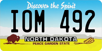 ND license plate IOM492