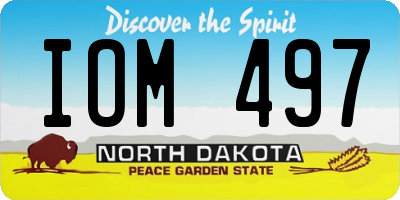 ND license plate IOM497