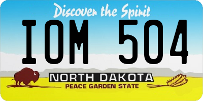 ND license plate IOM504