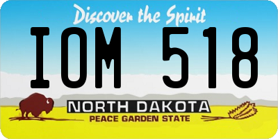 ND license plate IOM518