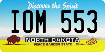 ND license plate IOM553