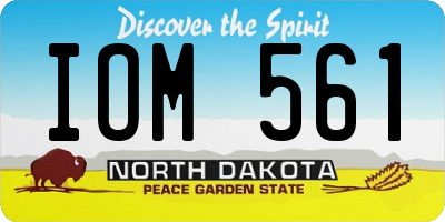 ND license plate IOM561