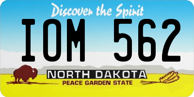 ND license plate IOM562