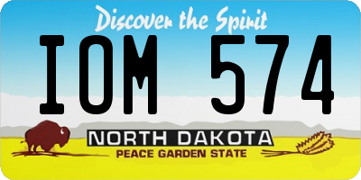 ND license plate IOM574