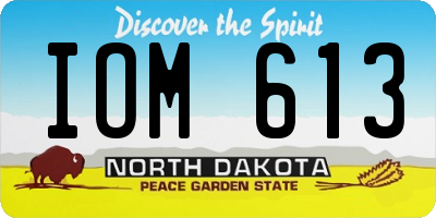 ND license plate IOM613