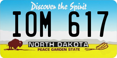 ND license plate IOM617
