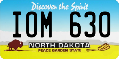 ND license plate IOM630