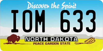 ND license plate IOM633