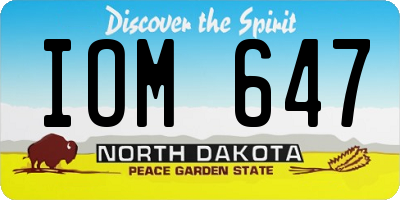 ND license plate IOM647
