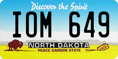 ND license plate IOM649
