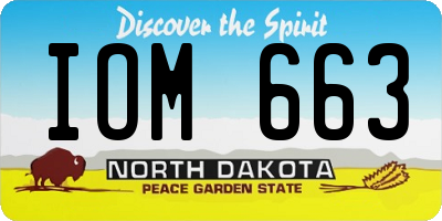 ND license plate IOM663