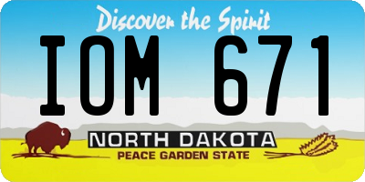 ND license plate IOM671