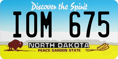 ND license plate IOM675