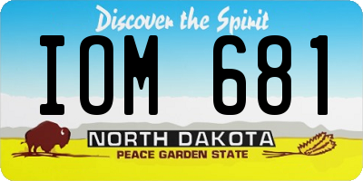 ND license plate IOM681