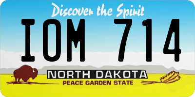 ND license plate IOM714