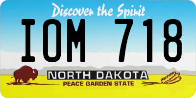 ND license plate IOM718