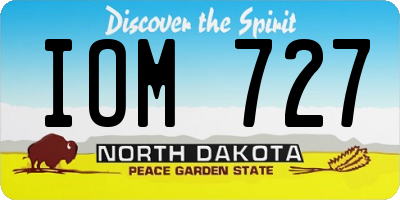 ND license plate IOM727