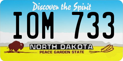 ND license plate IOM733